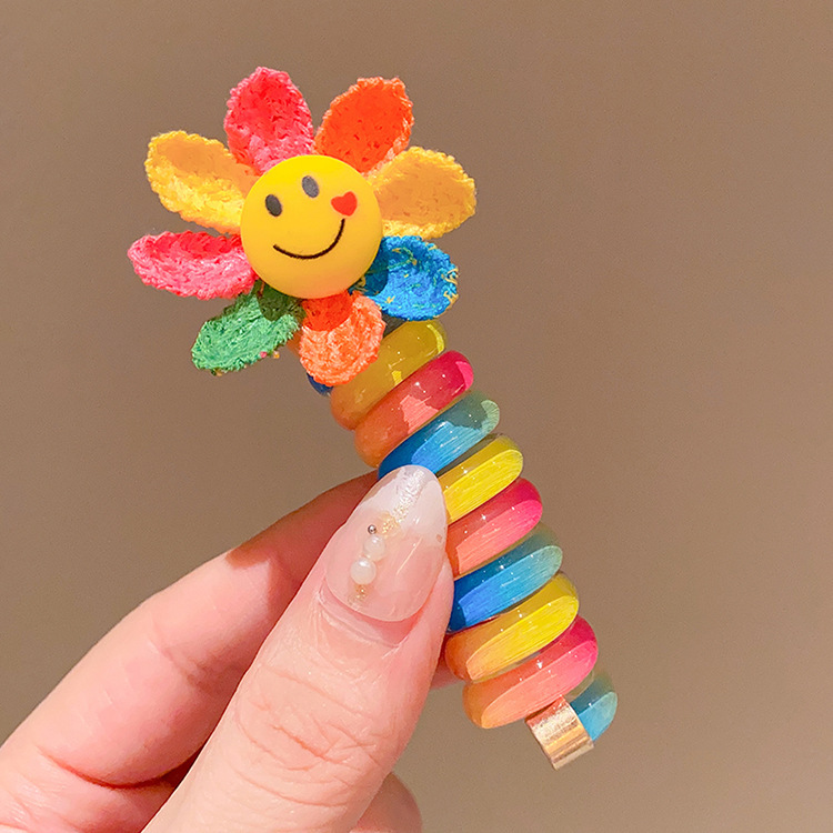 2024儿童新款卷卷电话线发圈女童高马尾小女孩网红爆款绳宝宝发绳详情14