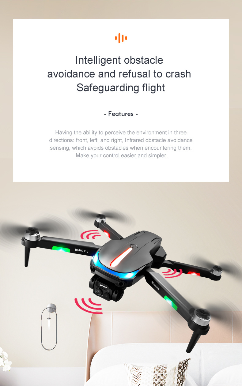 The cross-border unmanned aerial vehicle RG100PRO obstacle avoidance quadcopter with brushless motor and high-definition aerial photography remote control aircraft is for export pic 7