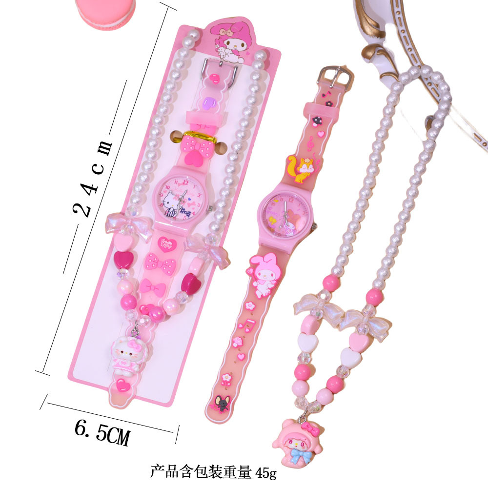 可爱卡通项链套装儿童手表三丽鸥小学生手表高颜值女孩watch饰品详情7