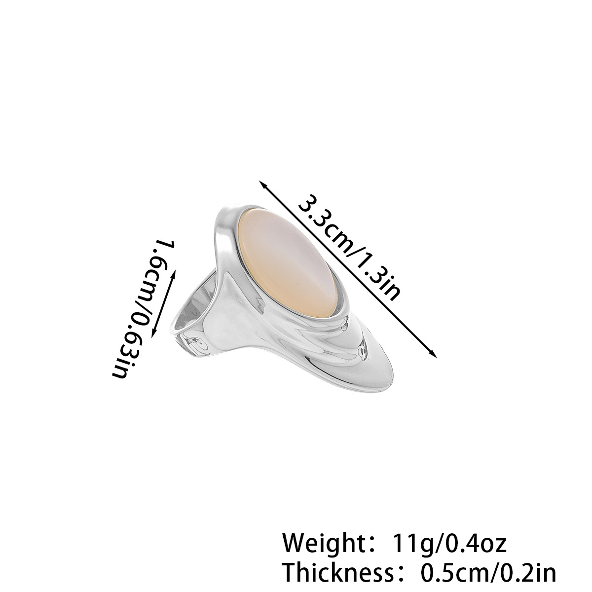 娜莎跨境专供铜镀18K真金镶嵌鲍鱼贝手饰戒指小众高级感夸张戒指详情2