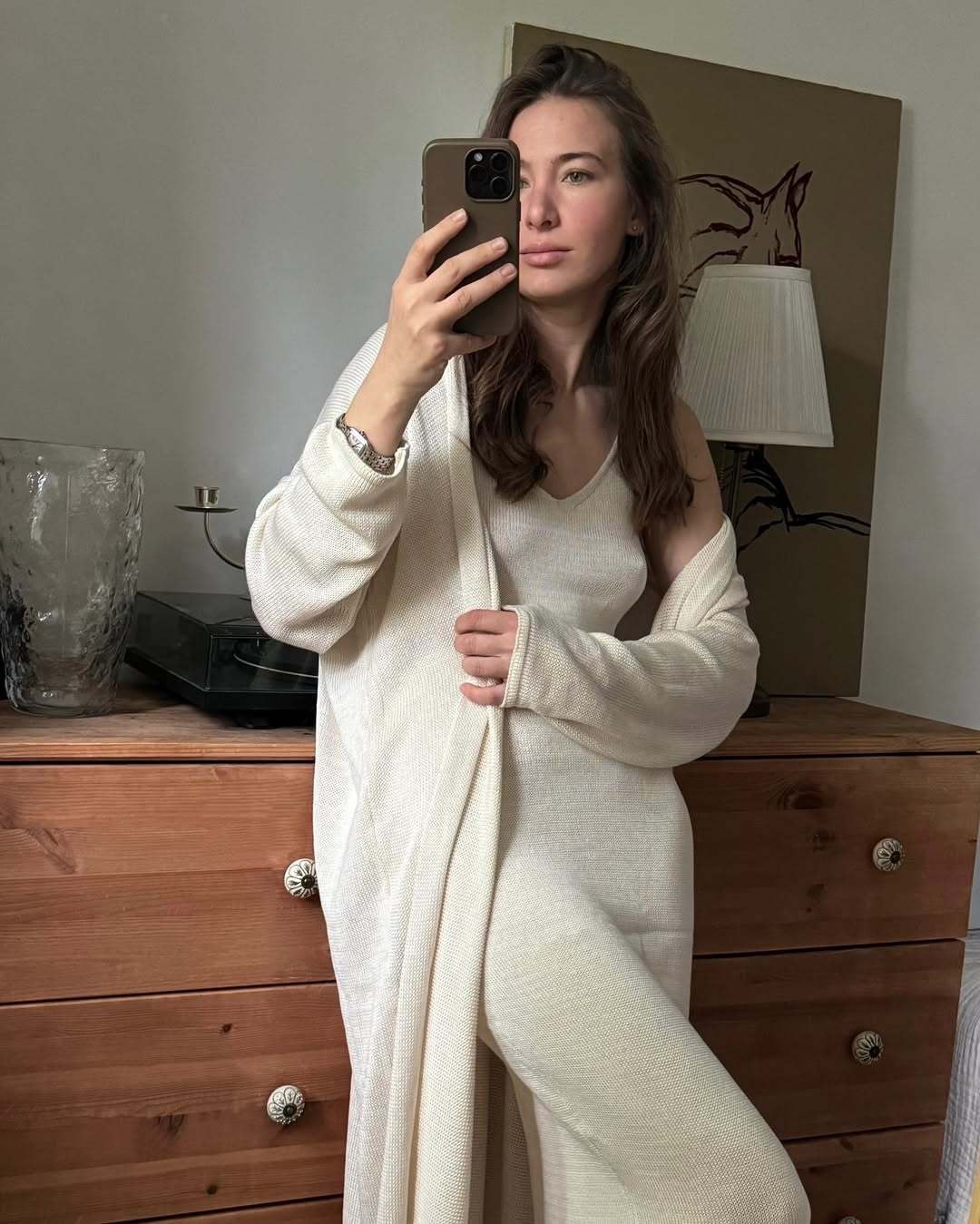 2025 Cross-border Bestseller Pure Cotton Knitted Set: Sexy Deep V halter long Dress + Lazy cardigan: Soft and skin-friendly pic 34