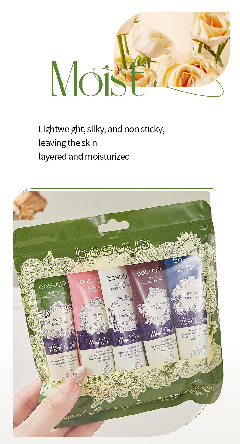 【跨境专供】bosuya香氛护手霜套装滋润防干裂香水护手霜套装批发详情5