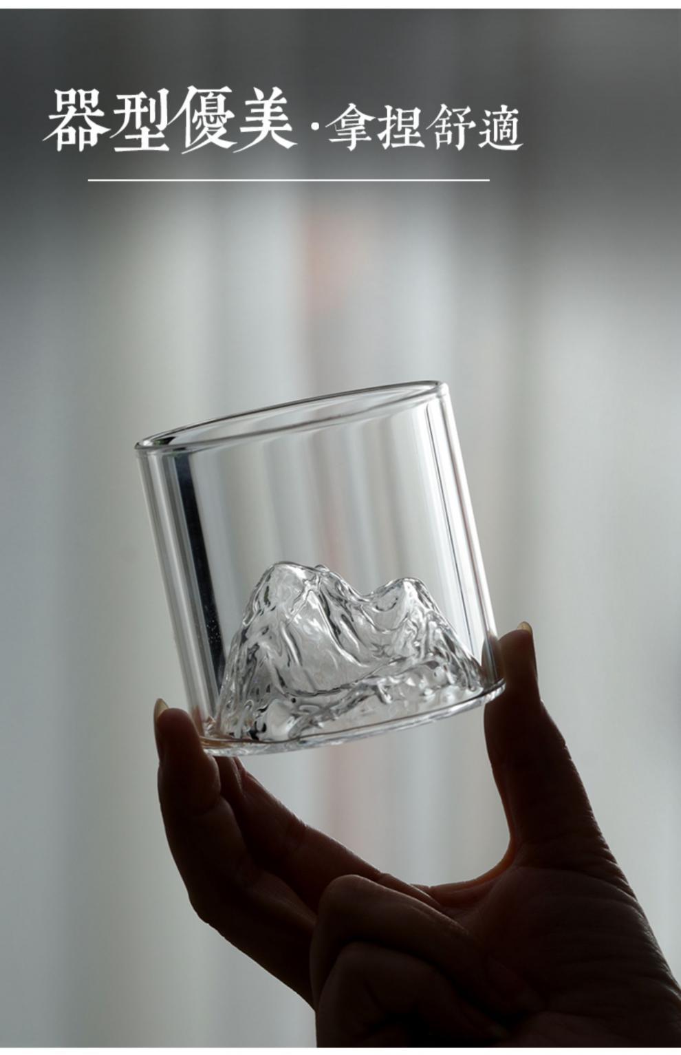 Wholesale and sale of glass mountain-viewing cups, mountain-collecting cups, whisky wine glasses, high borosilicate glass household water glasses and creative wine glasses pic 6