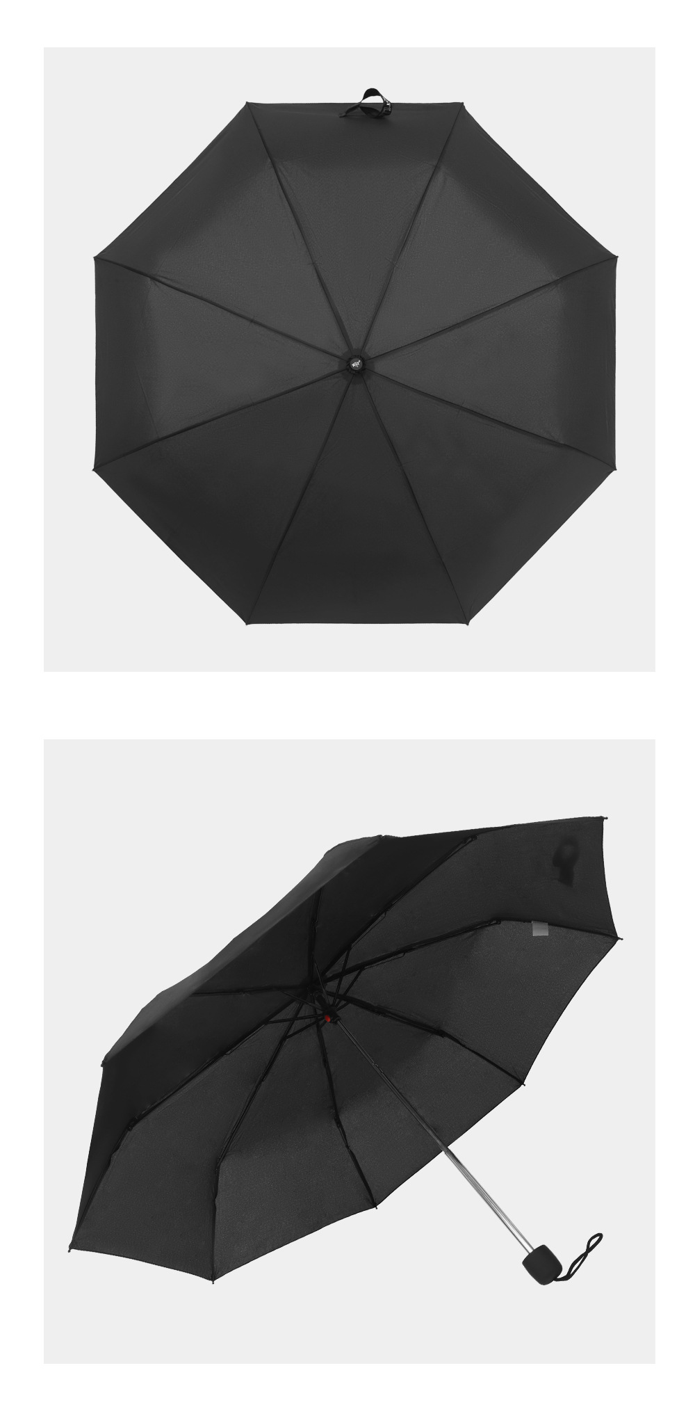 星宝三折手开伞外贸便宜伞three folding umbrella黑色雨伞批发详情7