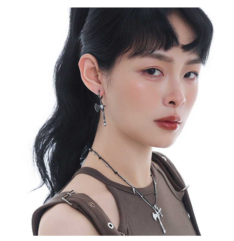【定制】斧刃裁决系列耳环女款时尚简约冷淡风百搭日常耳钉耳饰品 pic 10