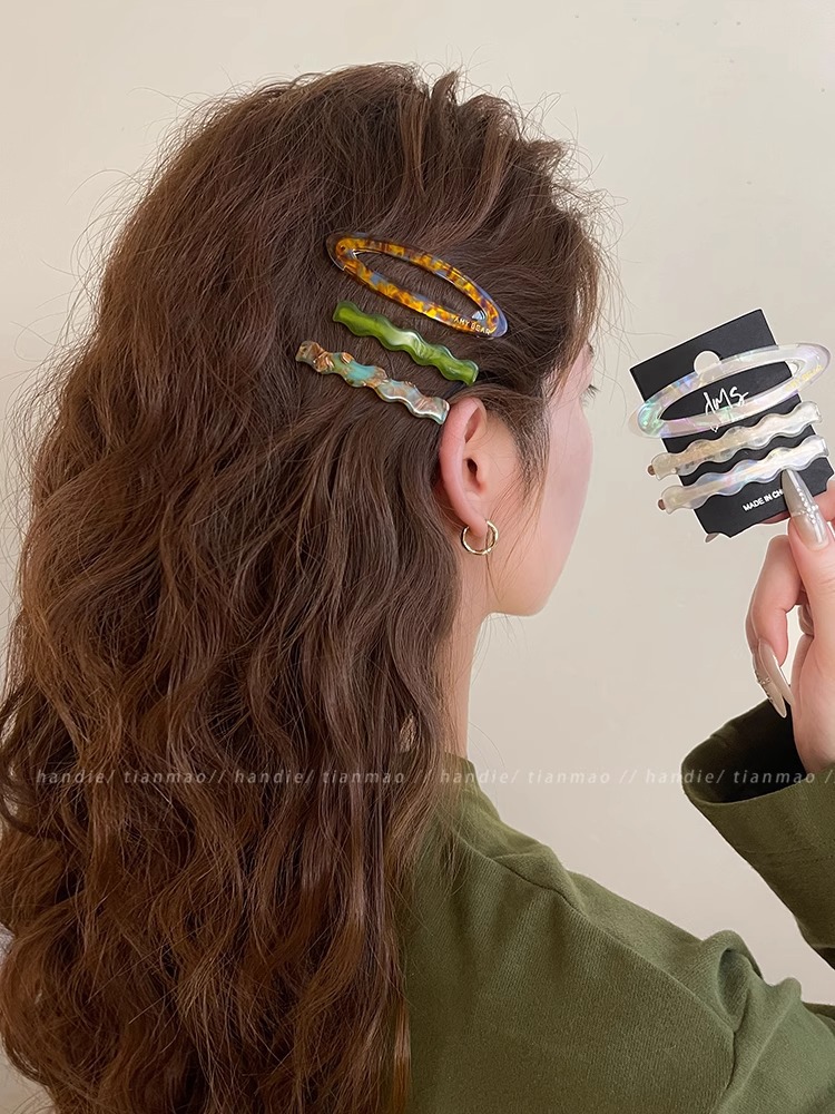 3件套复古醋酸发夹侧边夹2025新款碎发刘海夹前额bb夹子发卡头饰详情8