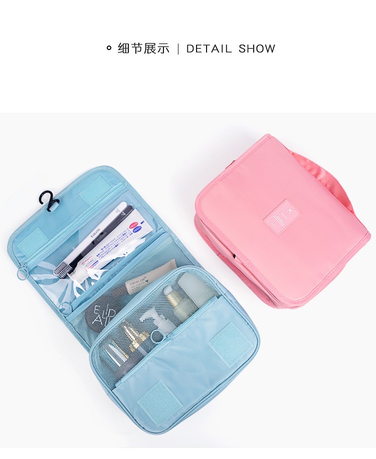 Dry-wet separation hook toiletry bag, portable travel storage bag, large capacity Oxford cloth toiletry bag for cross-border use pic 5