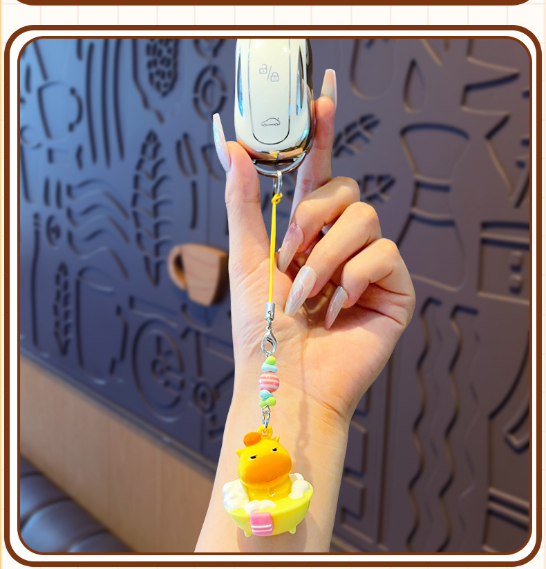 Genuine Capybara Lulu Little Nose clip clip, keychain, creative cartoon doll, mobile phone chain, earphone pendant pic 13