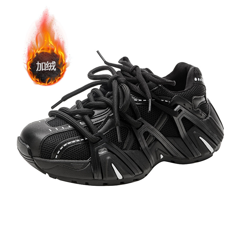 【sheii苏茵茵】长高6cm~秋冬复古鸳鸯带厚底休闲老爹鞋女运动鞋详情6