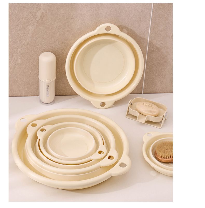 奶油色便携式折叠盆厨房卫生间易收纳学生宿舍外出旅行脸盆洗手盆详情10