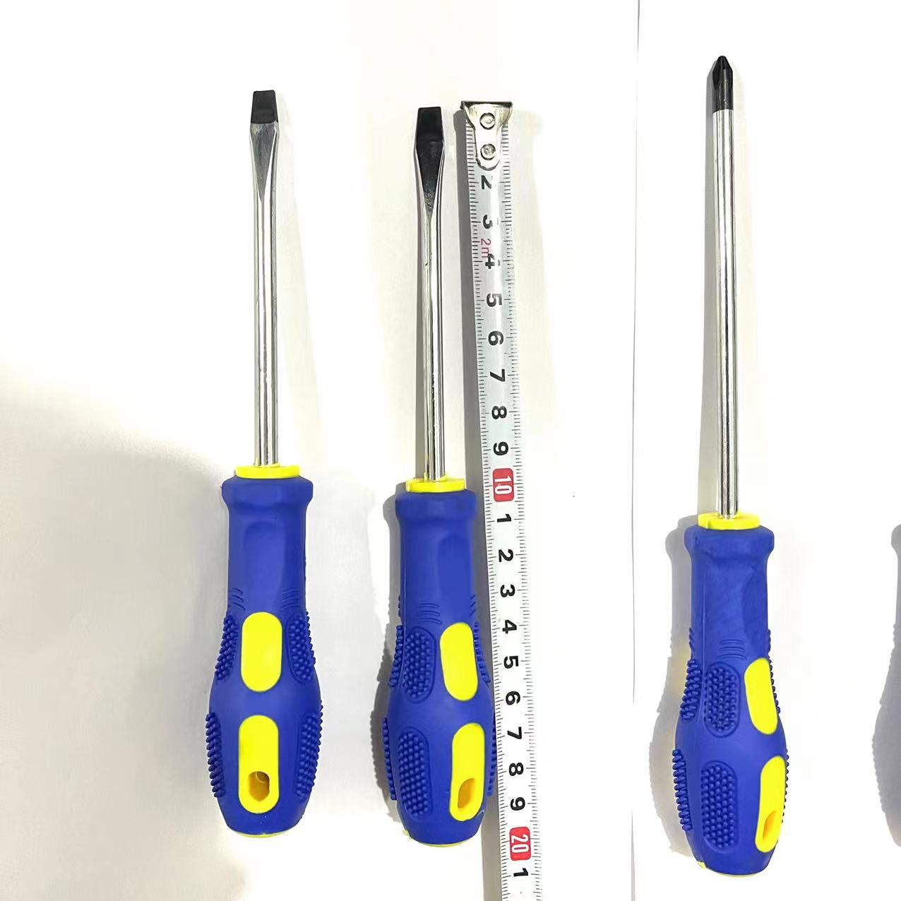 4-inch force screwdriver 24 per box, 360 per box, massage handle, two-color cross straight plastic handle cover, super-hard industrial-grade screwdriver, 2-yuan screwdriver pic 1