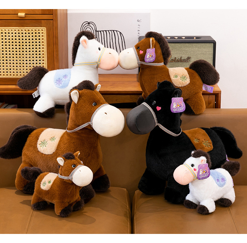 Simulated Little horse plush toy, zodiac horse figurine, table companion, living room decoration doll, a gift for girls and children pic 6