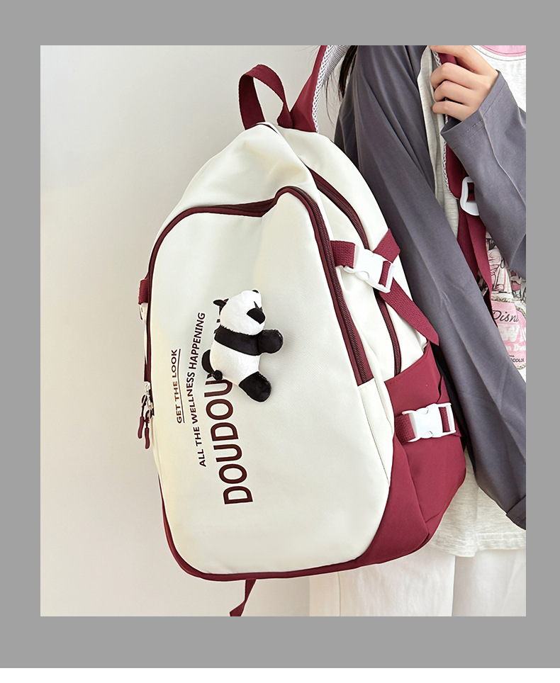 新款时尚休闲书包少女中学生双肩包高颜值大容量情侣双肩电脑包详情1