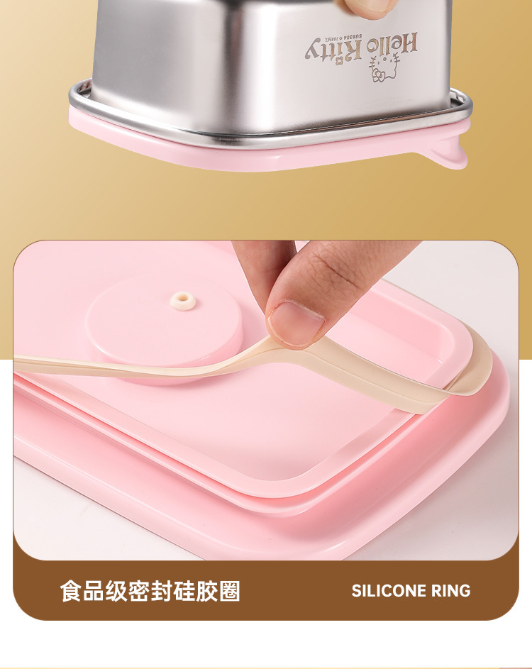 304不锈钢保鲜盒饭盒可爱卡通便当盒微波加热食品冰箱收纳盒带盖详情9