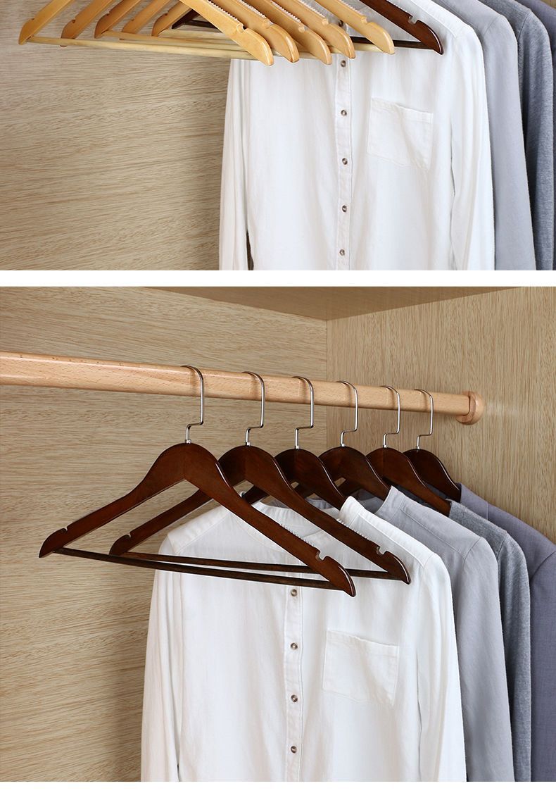 实木衣架服装店酒店批发家用衣服撑子卧室晾衣服架挂衣架木质成人详情14