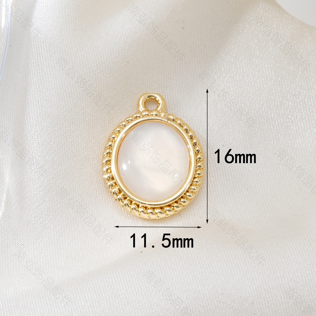 Pearl necklace clasp, copper-plated 18k gold, oil and water drop oval pendant, high color retention DIY jewelry accessory pic 3