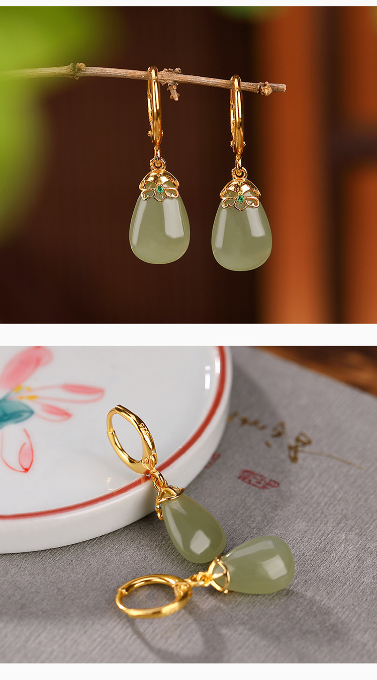 Серебряное серебро S925, серебряное позолоченное золото и элегантные серебристые сережки с тонкой каплей pic 7
