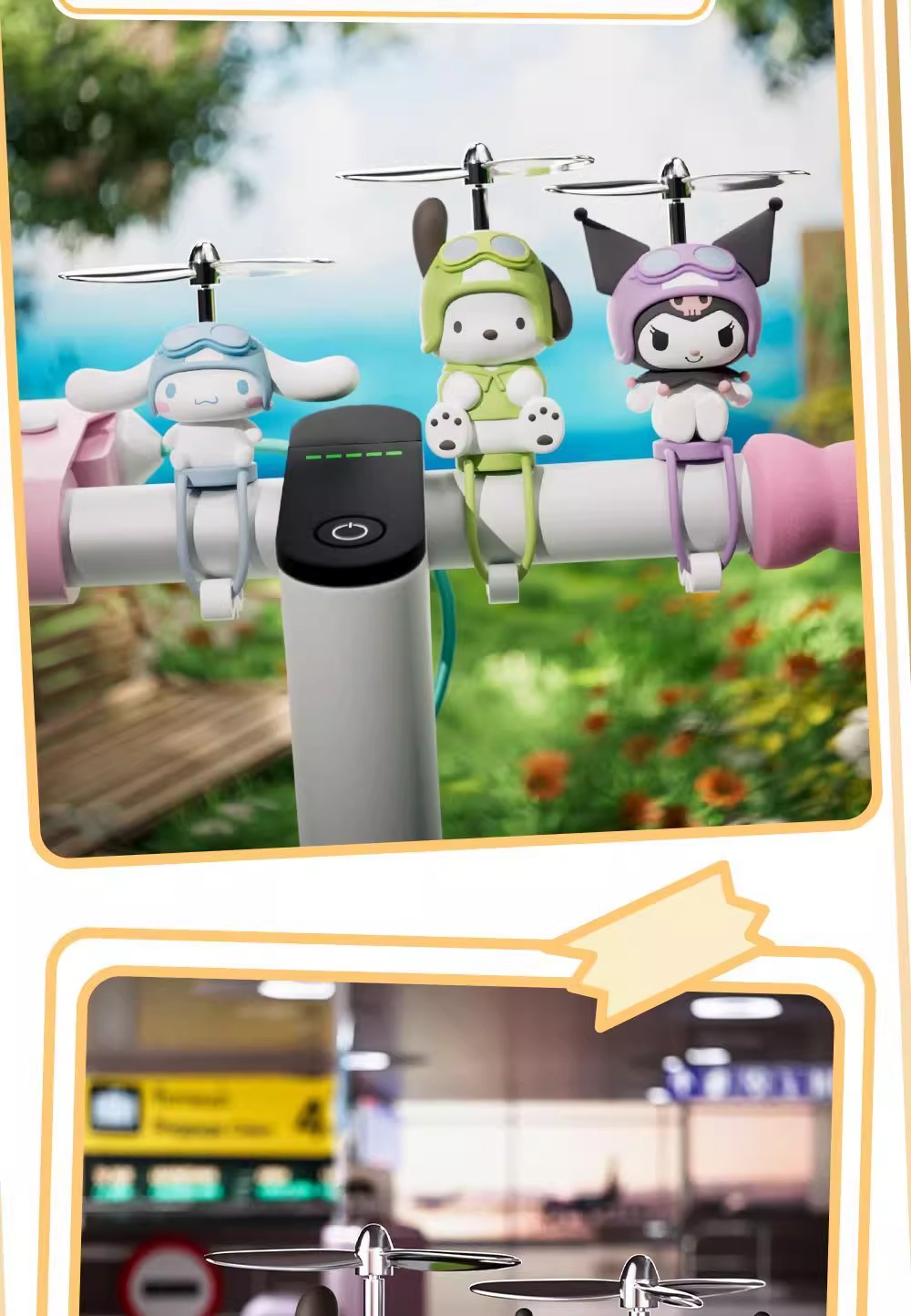 Sanrio Bamboo Dragonfly series electric bike three-dimensional figurines, Kulomi big-eared Dog Pacha Dog cute and adorable dolls pic 10