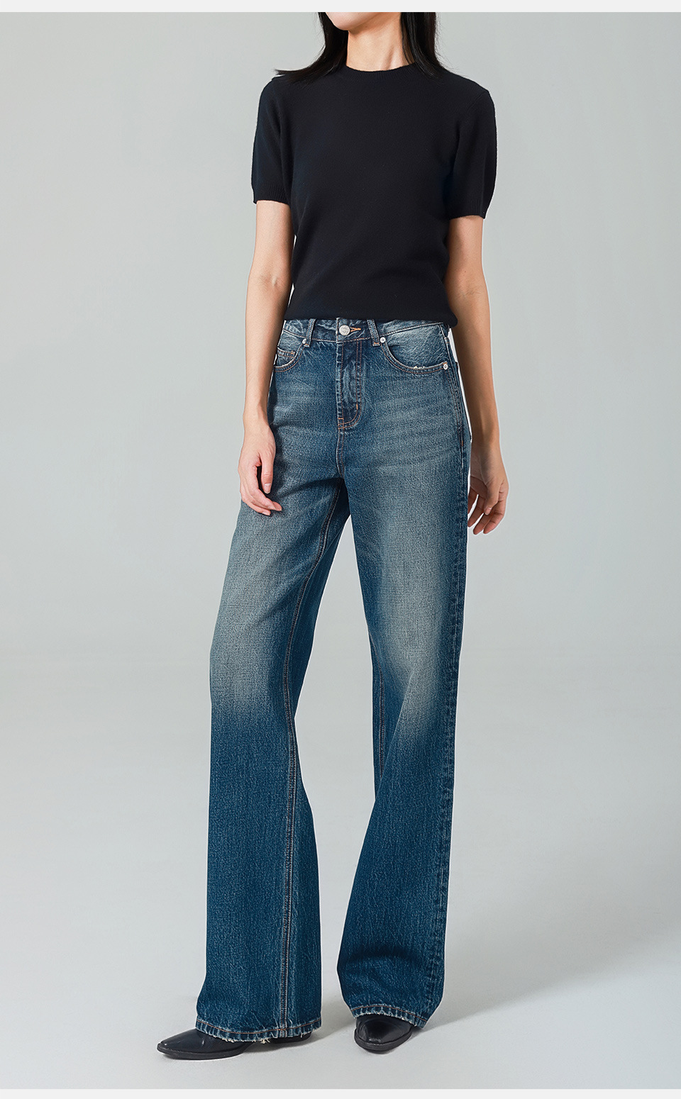 怀旧高腰阔腿牛仔裤女Jeans 复古风直筒裤25秋新款洗水显瘦宽松潮详情26