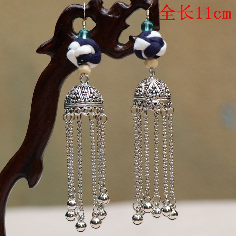 民族特色布艺扎染耳环时尚民族风女大理丽江舞台舞蹈饰品配饰批发详情14