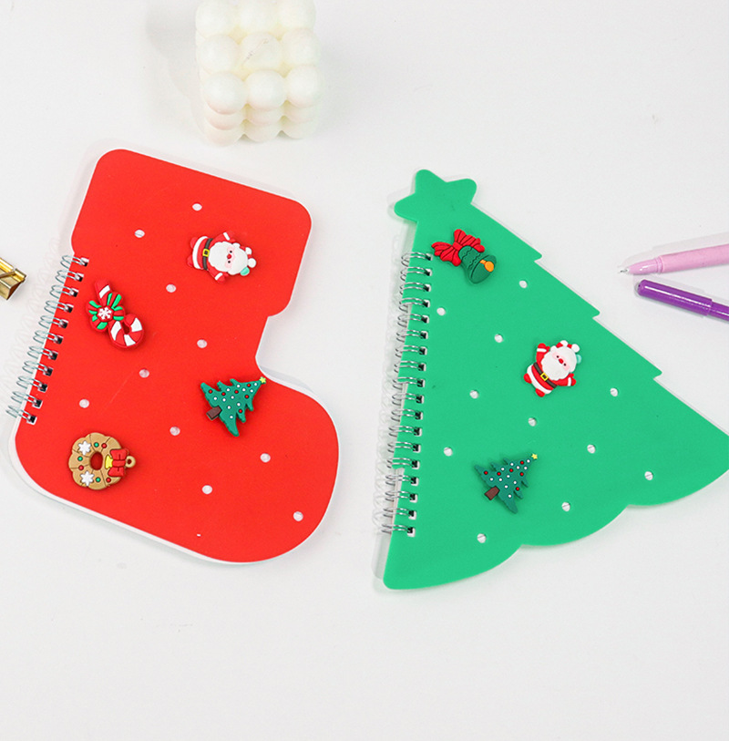 Christmas series DIY Silicone hole cover coil notebook, creative student office sticky note toy, detachable stationery pic 8
