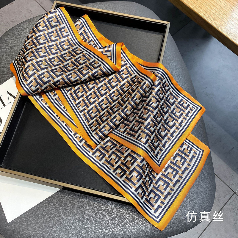 小长条丝巾女新款春秋季围巾细窄韩版时尚洋气西装领巾送客户礼品详情48