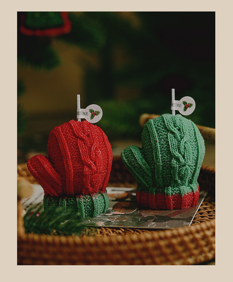 圣诞节装饰品手工伴手礼礼品跨境创意蠟燭圣诞手套香薰蜡烛定制详情13