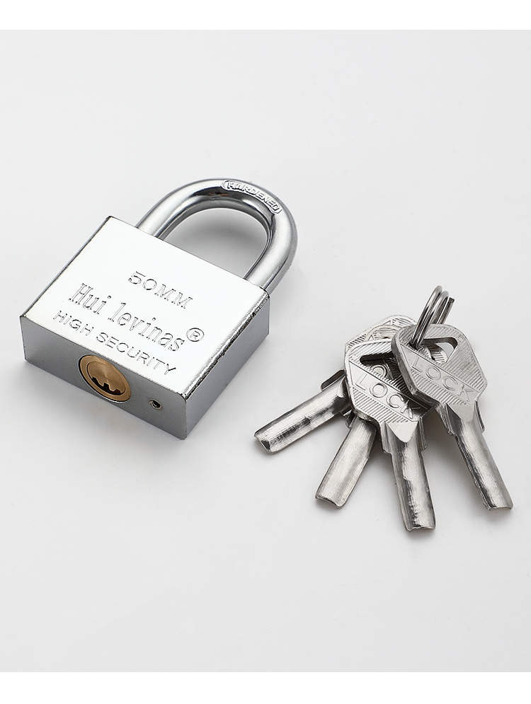 Flat ring crescent anti-theft through-opening padlock, atomic key, copper lock core, lock head, waterproof padlock, through-opening Ru Yu pic 13