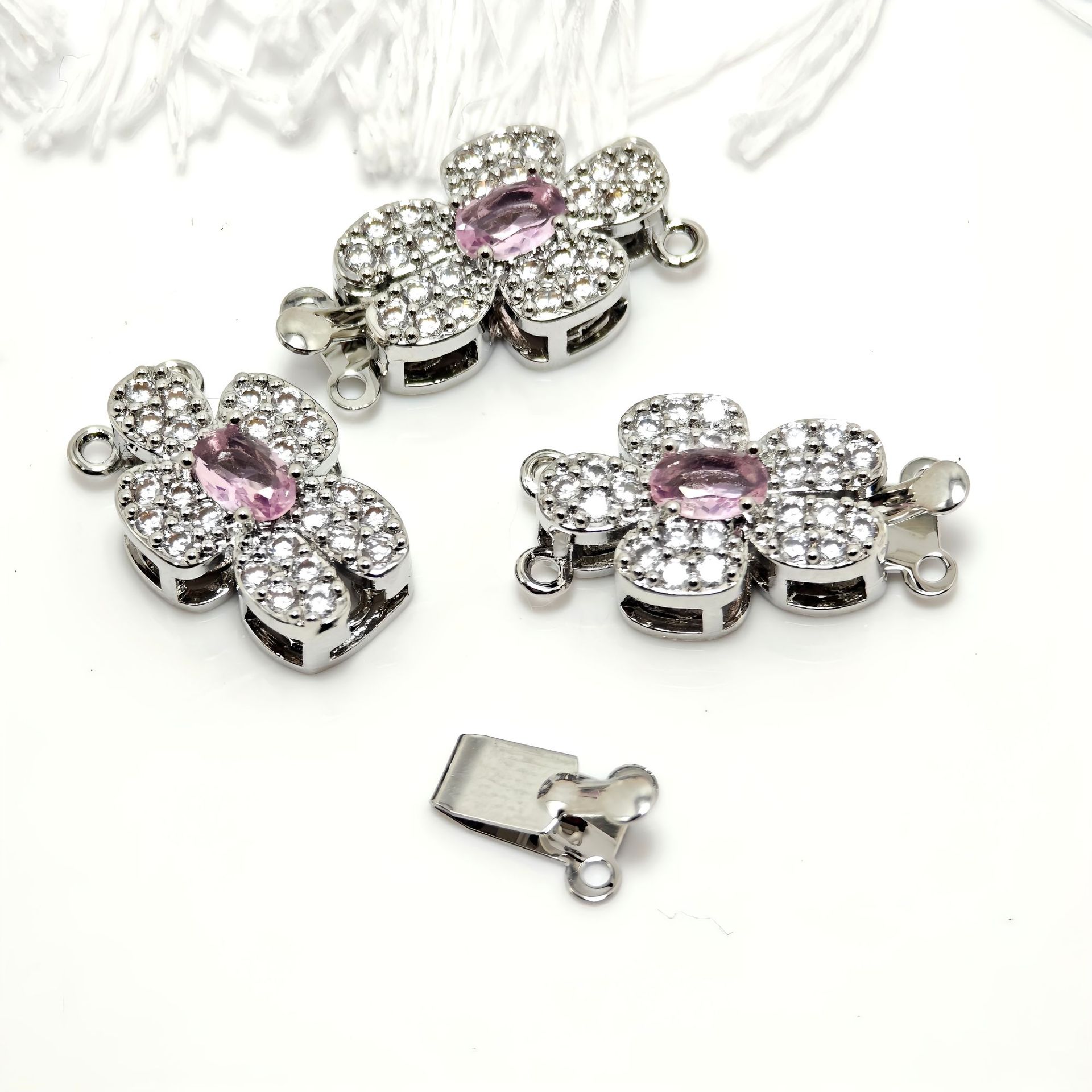 High color retention, real gold plating, double hanging, zirconium pearl buckle, pin, buckle necklace, connecting buckle head, DIY jewelry bracelet pic 18