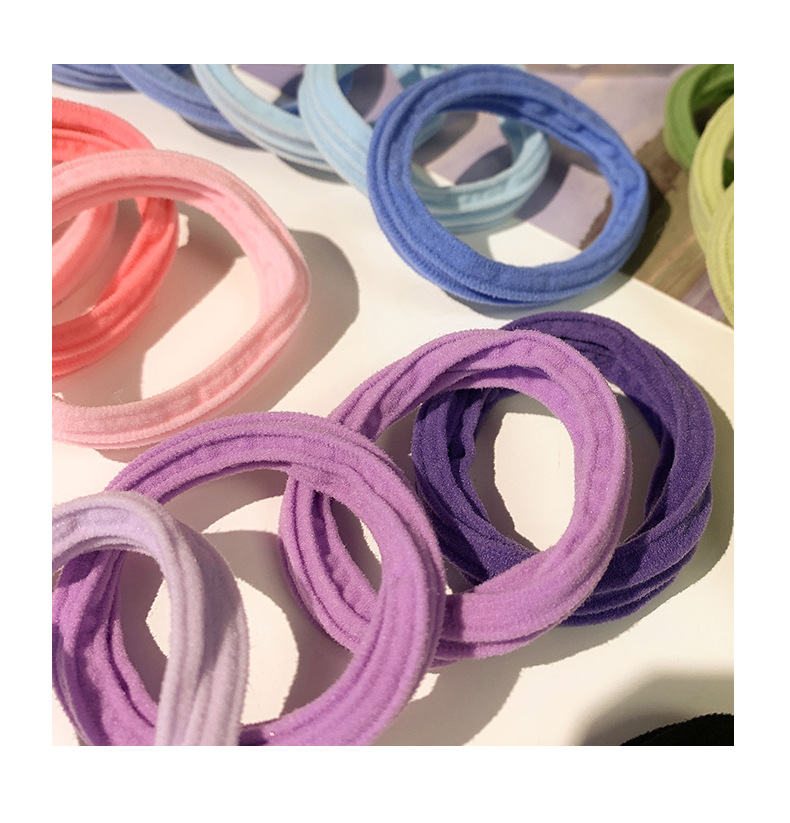 Candy-colored high ponytail rubber band hair tie, female summer Internet celebrity headband, cute hair accessory, leather case, towel hair tie pic 8