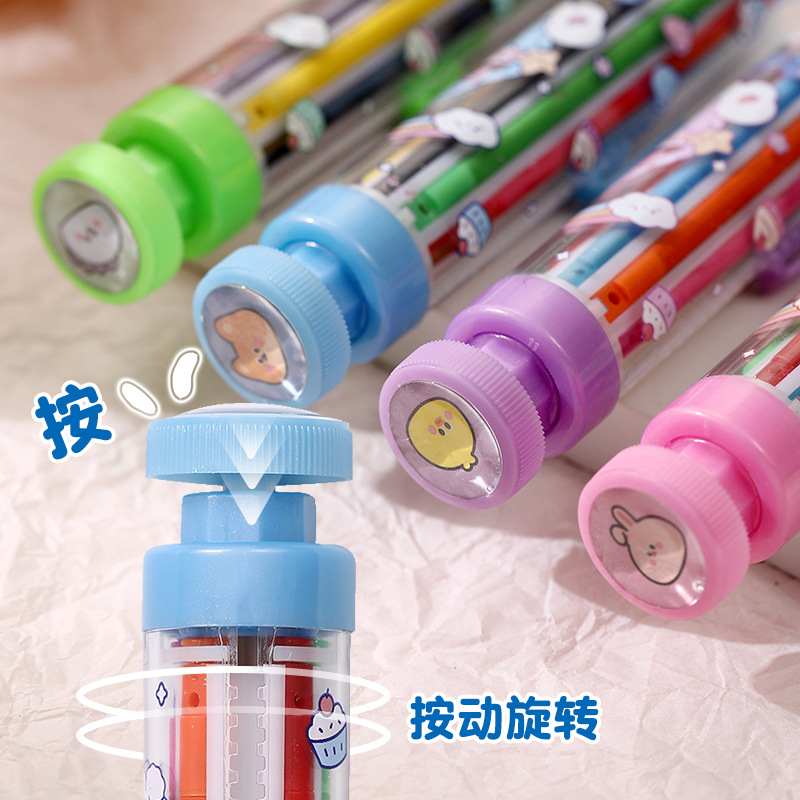 8合1旋转多色蜡笔按动蜡笔彩色儿童幼儿园美术涂鸦创意不脏手画笔详情4
