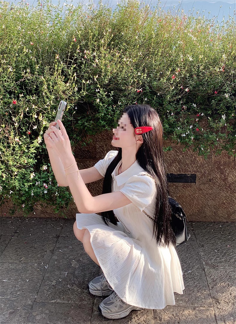 新中式白色泡泡袖衬衫连衣裙子女夏季法式气质小个子收腰甜美短裙详情26