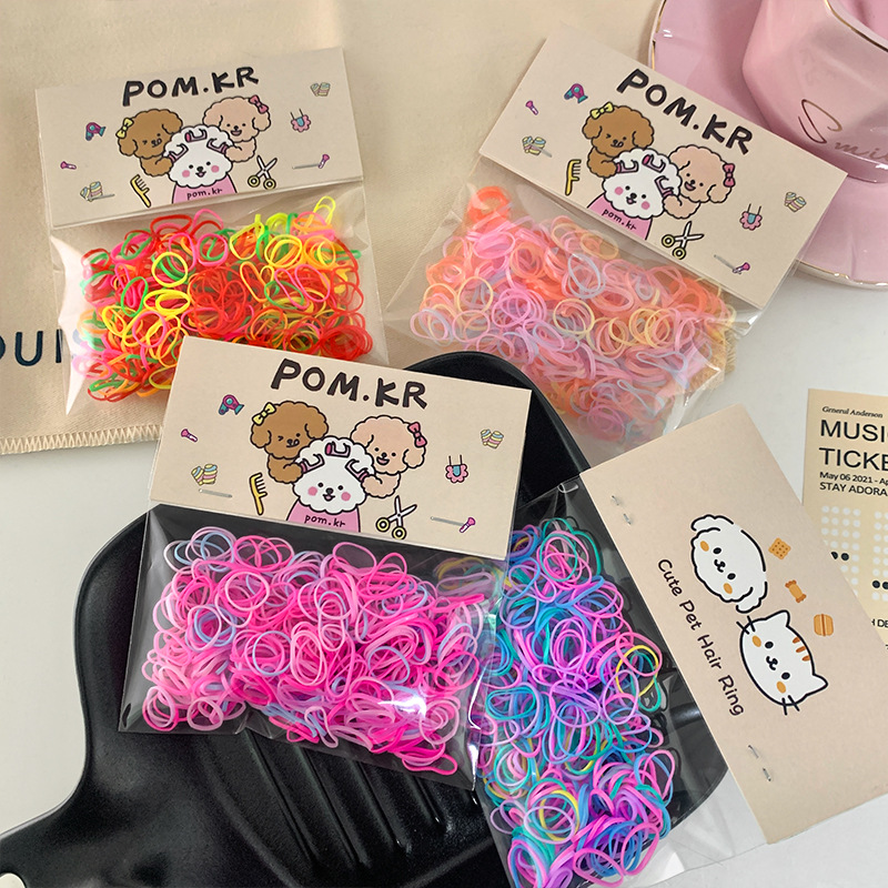 New colorful dopamine pet dog special small rubber band bangs broken hair band Yorkshire Teddy hair accessory pic 8