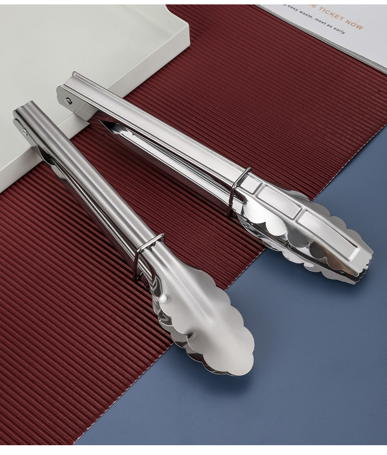 不锈钢食品夹厨房家用烹饪工具厂家批发自助餐烧烤肉面包食物夹详情7