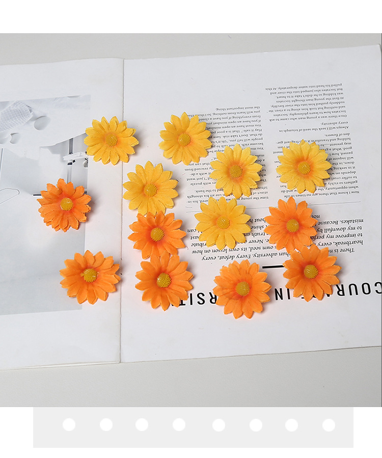 仿真花小雏菊花头花墙花环花艺diy配件婚礼装饰手工簪花头饰材料详情8