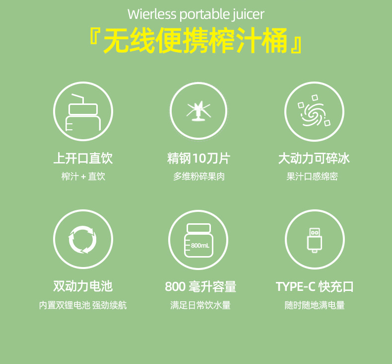 便携榨汁杯小麦秸秆雪人沙榨汁机榨汁杯详情2