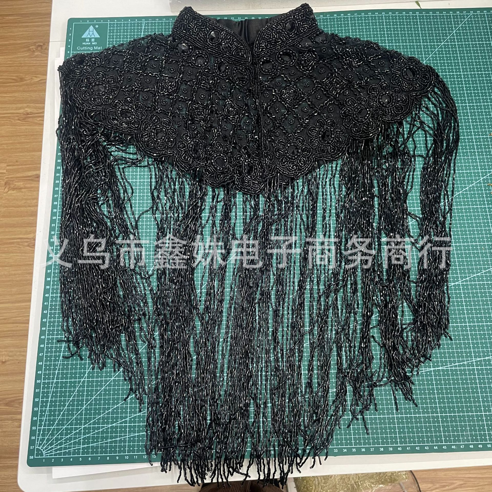 Fringed sequined shawl, European and American retro Gatsby ball party beaded evening dress, short small shawl pic 6