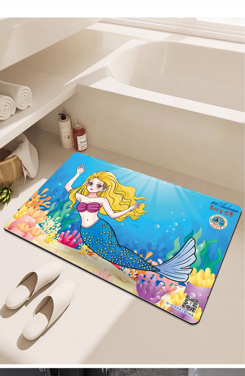 卫生间滑垫硅藻泥软垫家用厕所吸水垫入户地毯厕所脚垫批发详情13