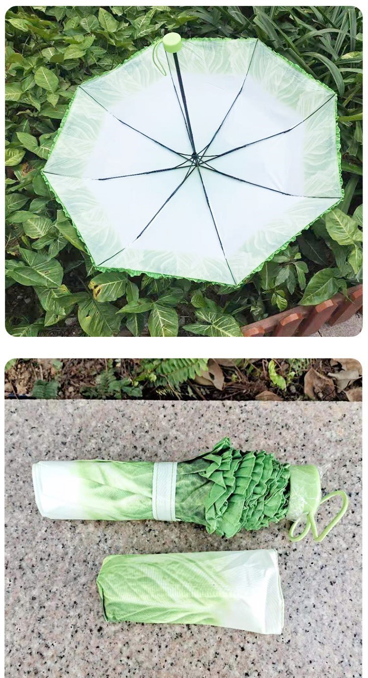 生菜雨伞创意双层遮阳伞紫甘蓝蔬菜男女晴雨折叠太阳白菜真详情7