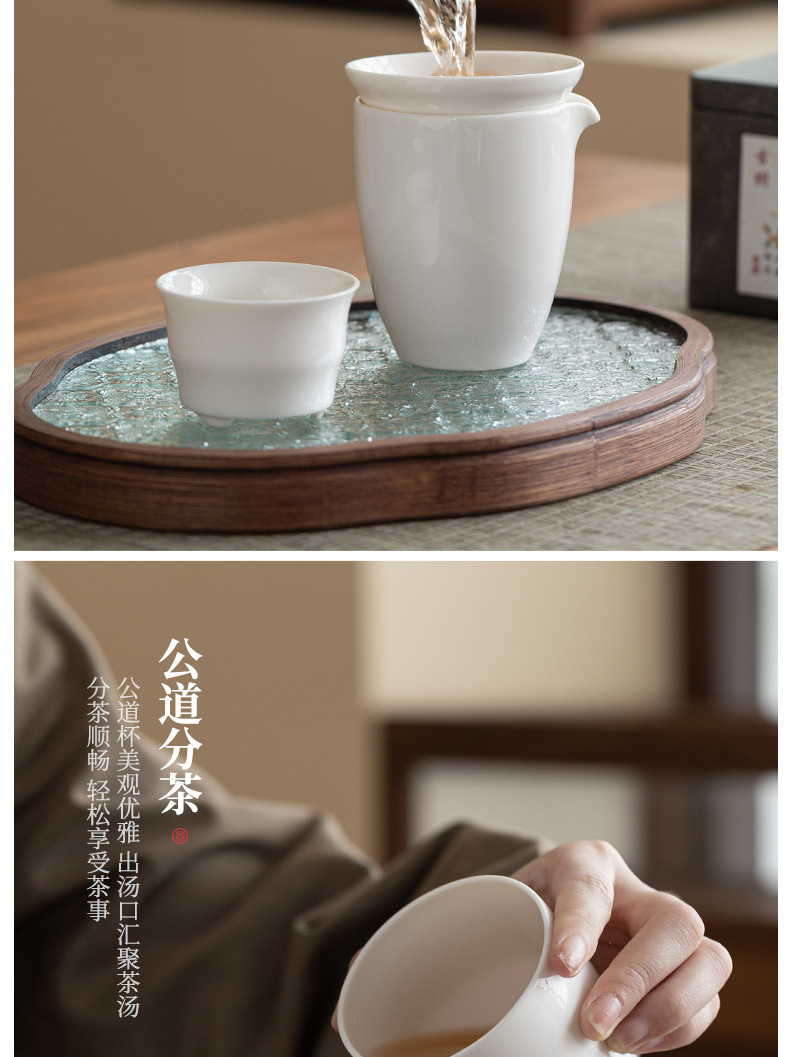 A high-end household Dehua Gongfu tea set gift box set with a printed logo pic 11