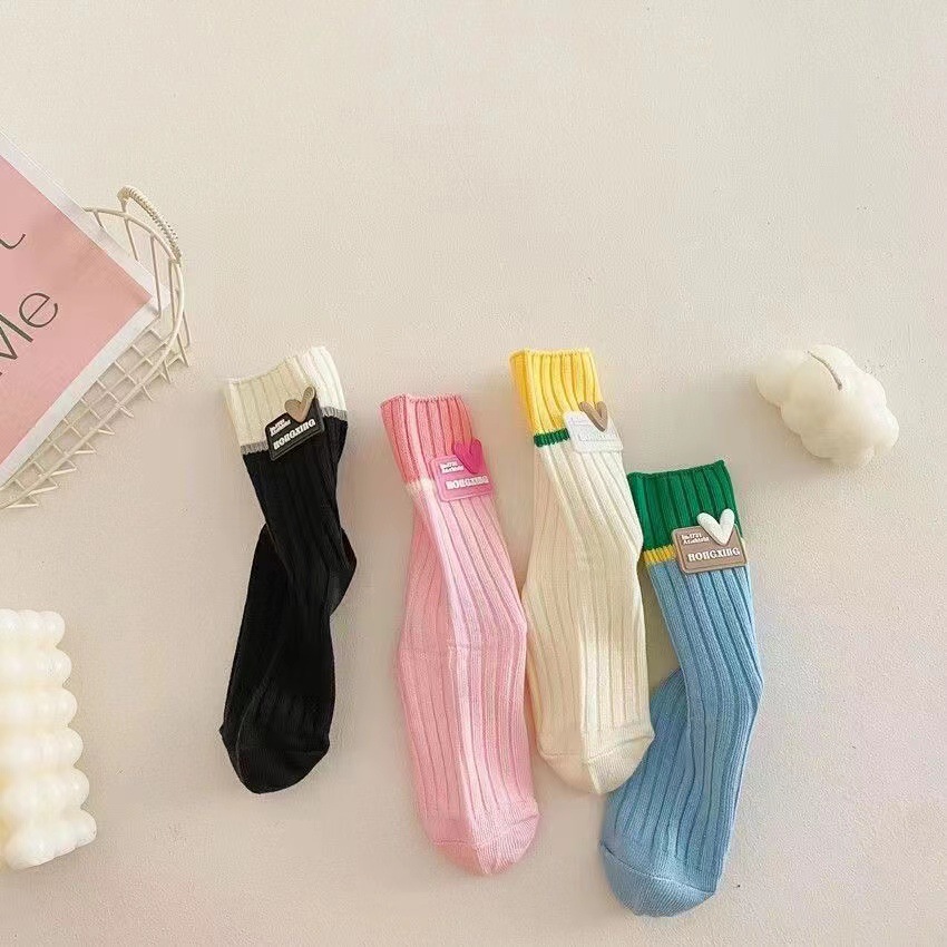 新款严选新年儿童袜子多巴胺女童中大童韩版中筒袜宝宝袜童袜批发详情5