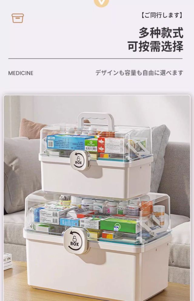 医药箱家用药物药品收纳盒家庭装大容量医疗箱收纳包药柜置物架子详情4