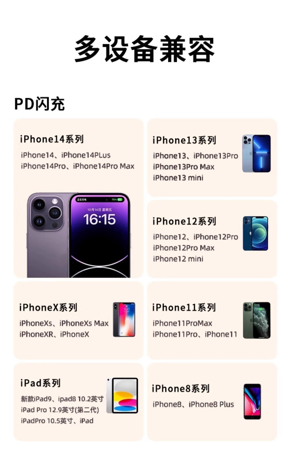 跨境挂脖渐变挂绳PD60W快充数据线适用苹果华为手机二合一充电线详情13