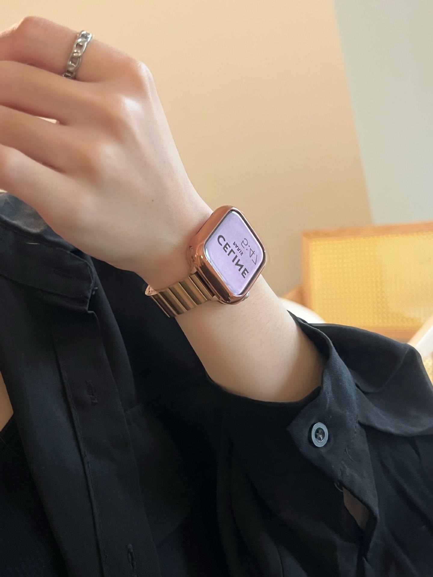 iwatch表带S10女高级感适用applewatch苹果手表98代76SE5金属钢带详情13