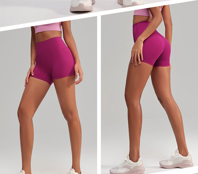 No underpants, high-waisted peach hips, high-elastic hot pants, no embarrassing lines, sports shorts, running, fitness, yoga pants for women pic 28