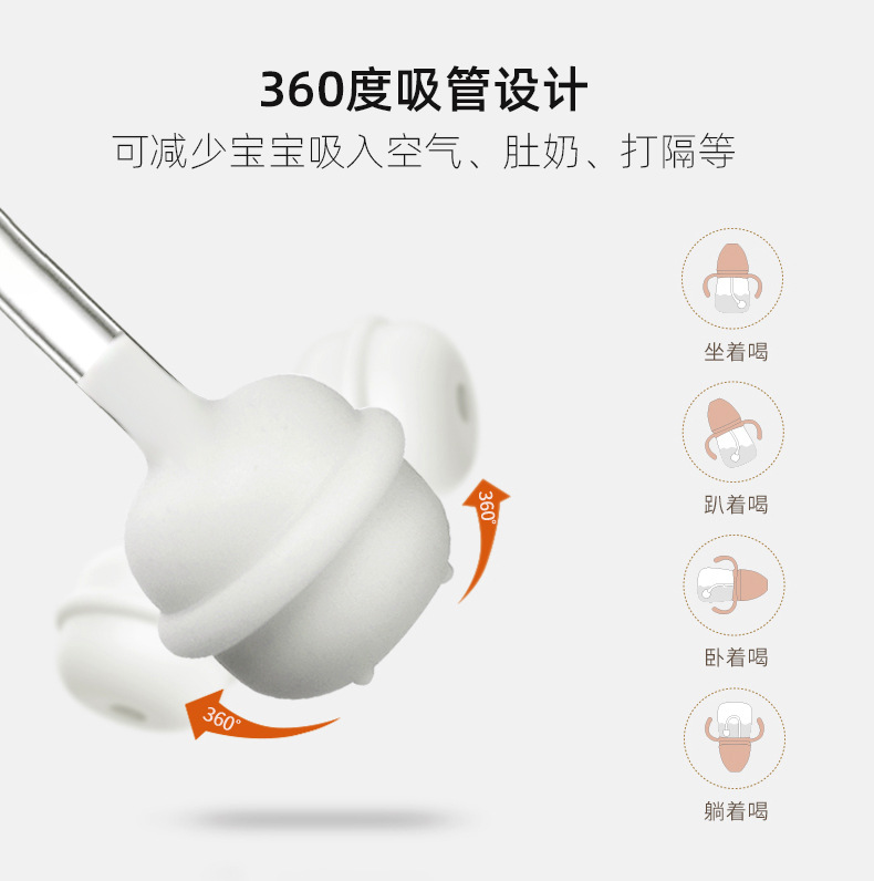 美婴堂卡通硅胶奶嘴婴儿奶瓶耐摔防呛PP塑料宝宝奶瓶厂家批发详情9