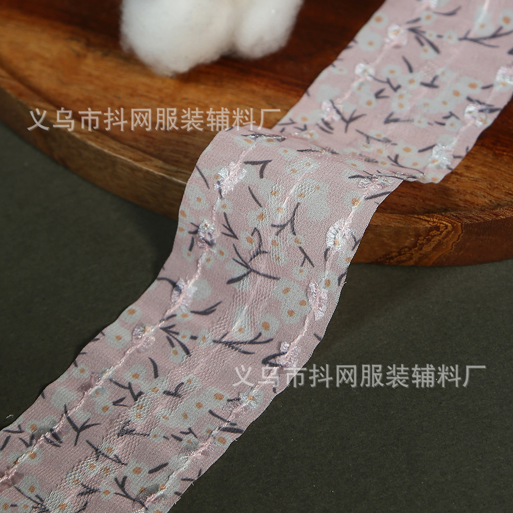 5.5cm小碎花织带 diy蝴蝶结头发饰服饰辅料 礼盒鲜花装饰丝带详情3