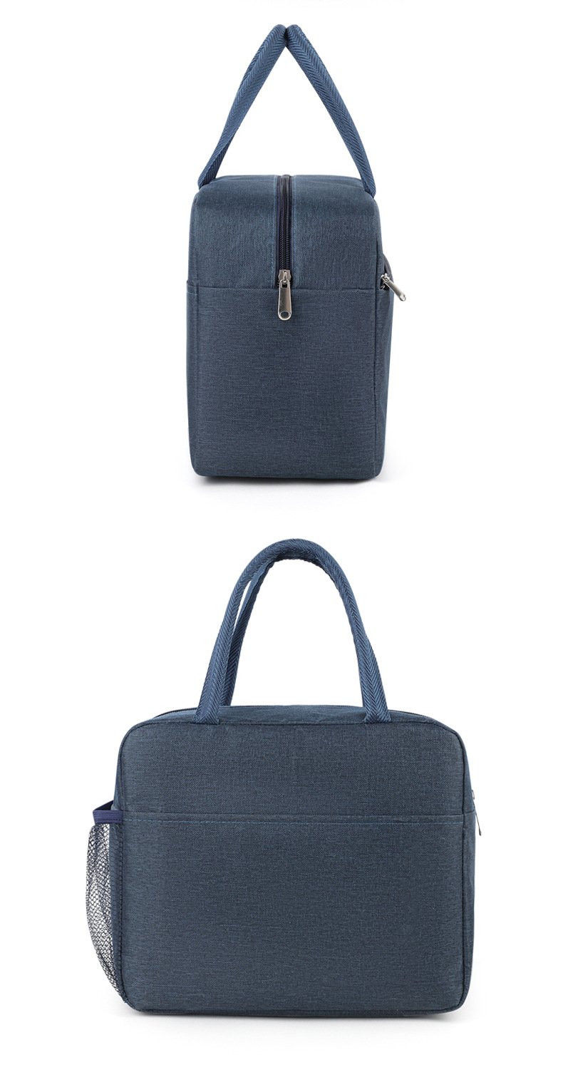 跨境热销保温包大容量手提包上班族通勤保鲜冰包阳离子纯色保温袋详情7