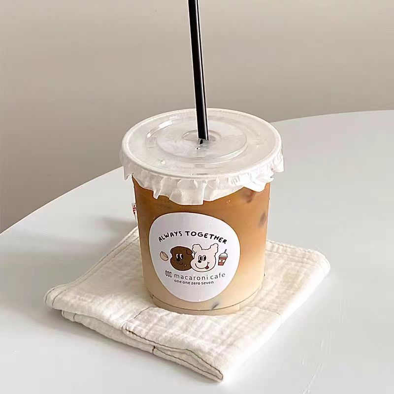 Transparent coffee cup, disposable with lid, Instagram popular cold drink, chubby milk tea cup, plastic packaged straight tube Dudu cup pic 2