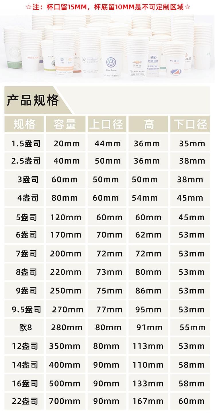 7盎司9盎司一次性纸杯定制加厚印刷logo办公广告杯子家用热饮杯详情3